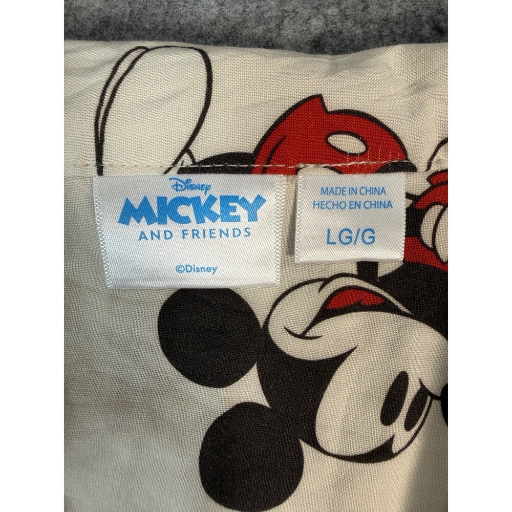 Disney Mickey Mouse Shirt Mens L MAD Engine Rayon All Over Print Button Up - Picture 4 of 9